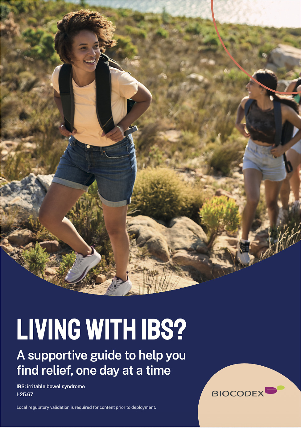 Enterol IBS patient guide cover: Living with IBS, a supportive guide to help you find relief